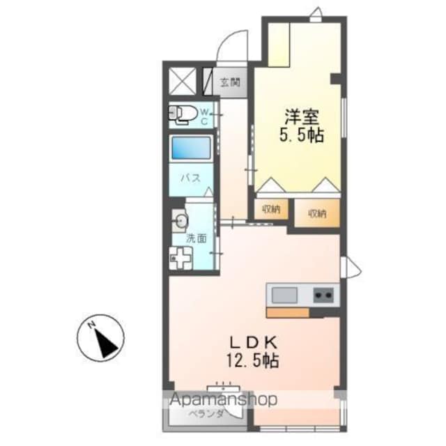 ＬＵＭＩＮＯＵＳ　ＳＴＡＧＥ（ルミナス　ステージ）[1LDK/43.51m2]の間取図
