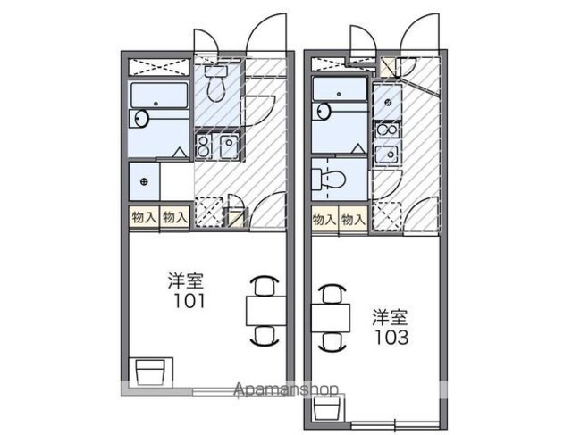 レオパレスカームＹＯＳＨＩＤＡ[1K/20.28m2]の間取図