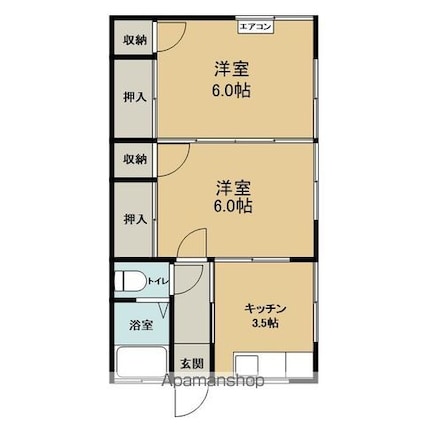 三内コーポ[2K/30m2]の間取図