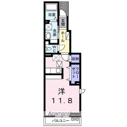 グランデ・プリムラＢ[1R/34.15m2]の間取図