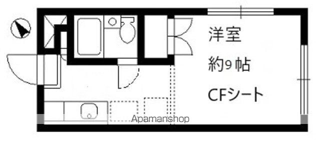 モンセラート河田町１号館[1R/21.53m2]の間取図