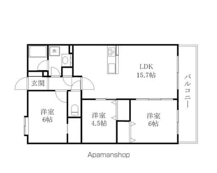 エスリード野洲グラセント[3LDK/70.21m2]の間取図
