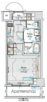 ブライズフォルム墨田[1K/25.55m2]の間取図
