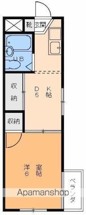 パールハイツ寿[1DK/23.09m2]の間取図