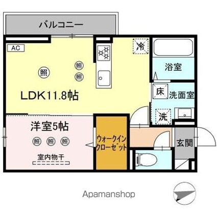 ＤーｒｅｓｅｎａＫＪ[1LDK/42.79m2]の間取図