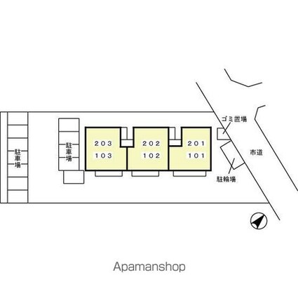 茨城県つくば市高野台２丁目[2LDK/61.57m2]の配置図