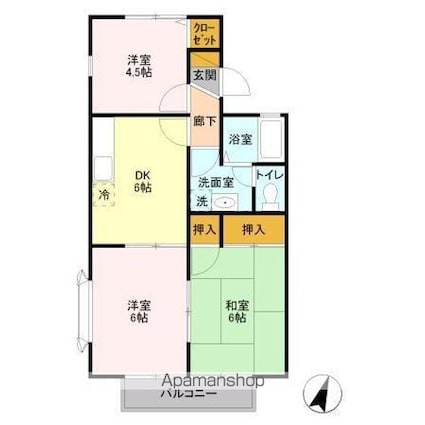 アリュール　Ｂ[3DK/50.39m2]の間取図