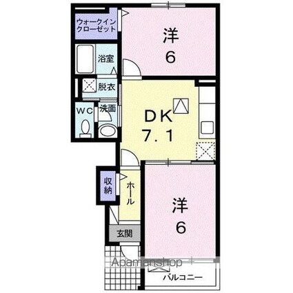 香川県高松市国分寺町新名[2DK/45.33m2]の間取図