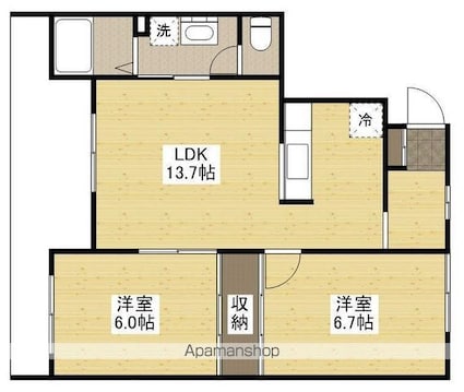 ベルリード[2LDK/57m2]の間取図