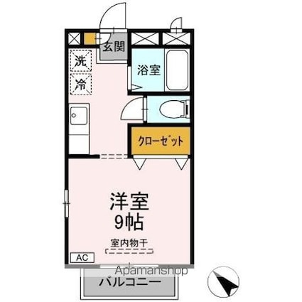 マロン・クレール[1K/24.84m2]の間取図