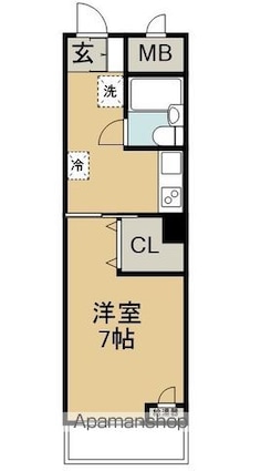 錦町チサンマンション[1DK/27.5m2]の間取図