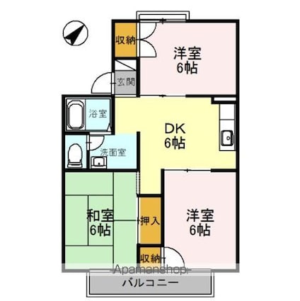 セジュールＹＡ[3DK/53.49m2]の間取図
