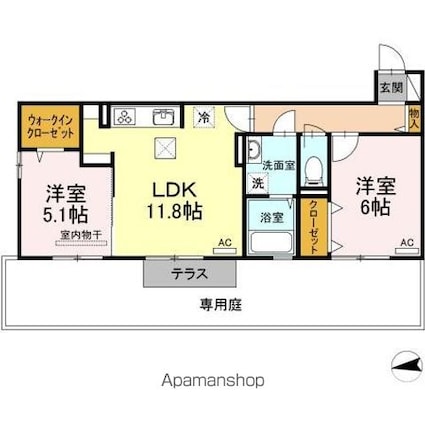 リリックガーデン[2LDK/55.6m2]の間取図