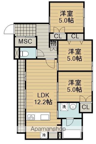 調布市飛田給のアパートの間取り