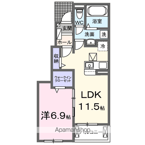 紫陽花Ⅷ 102 ｜ 高知県香南市野市町土居1521-1（賃貸アパート1LDK・1階・44.20㎡） その2