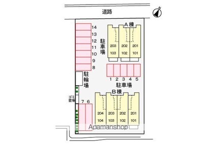 フレンドリーＫＵＢＯ　Ｂ[1R/32.9m2]の配置図