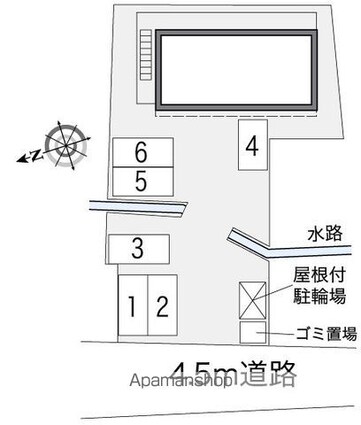 レオパレス山川東[1K/20.28m2]の配置図