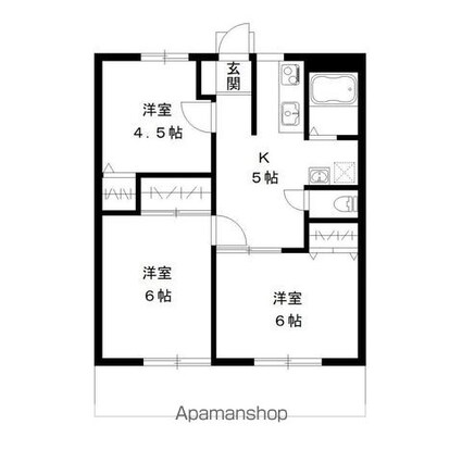 アーバンライフ　Ｅ棟[3DK/47.54m2]の間取図