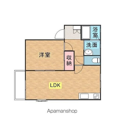 メイプルコートＢ[1LDK/42.25m2]の間取図