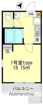 フェリス新子安[1K/18.15m2]の間取図