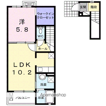 オルタシア[1LDK/43.8m2]の間取図