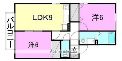 メゾン・リヴェール[2LDK/50.38m2]の間取図