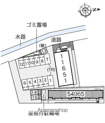 レオネクストエストⅢ[1K/22.14m2]の配置図