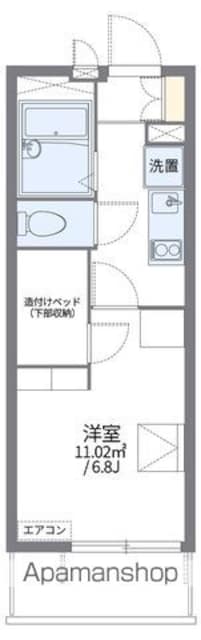 レオパレスジョイエ[1K/19.87m2]の間取図