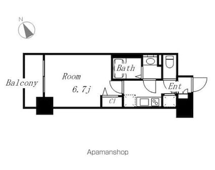 プレサンス千種アイル[1K/22.72m2]の間取図