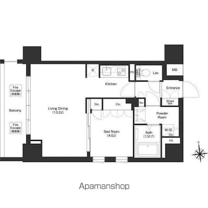 コンフォリア秋葉原ノース[1LDK/42.61m2]の間取図