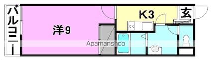 エグゼ松山[1K/30.4m2]の間取図