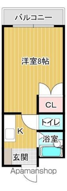 クリーンハイツ弓立Ⅰ[1K/22.56m2]の間取図