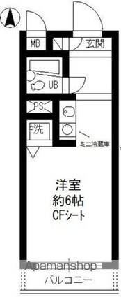 ビクセル武蔵関[1R/17.85m2]の間取図
