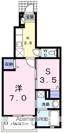 東京都羽村市富士見平２丁目[1K/31.65m2]の間取図
