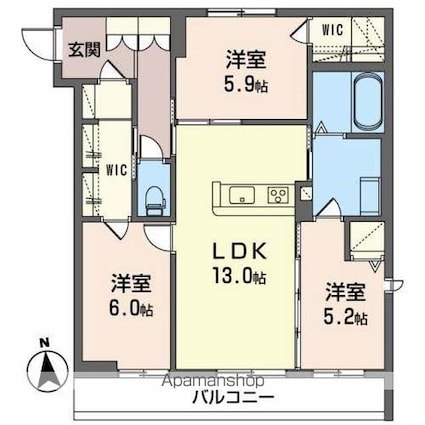 ヘリオスⅢ[3LDK/76.16m2]の間取図