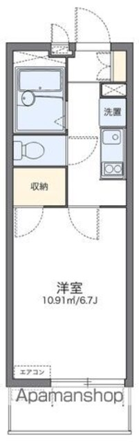 レオパレスときわマンションⅡ[1K/20.81m2]の間取図