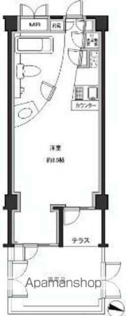 シンシア三軒茶屋レジデンスカフェ[1K/28.86m2]の間取図