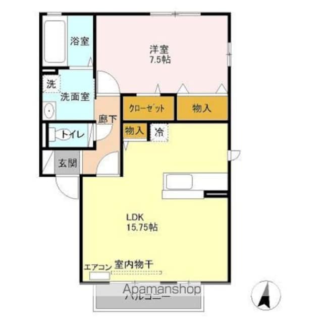 パークサイドアベニュー[1LDK/53.76m2]の間取図