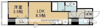 エスティメゾン川越[1LDK/34.06m2]の間取図