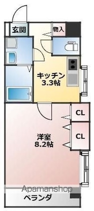 リューレント久米[1K/29.84m2]の間取図