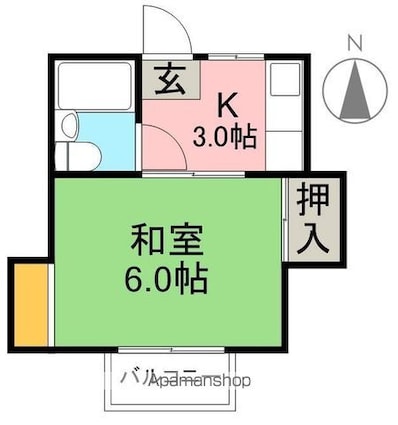 ハッピー旭３号館[1K/17.5m2]の間取図