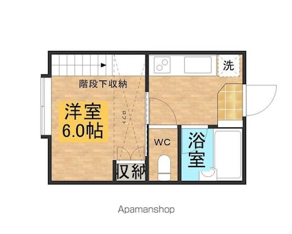 プラトー末広[1K/19.8m2]の間取図