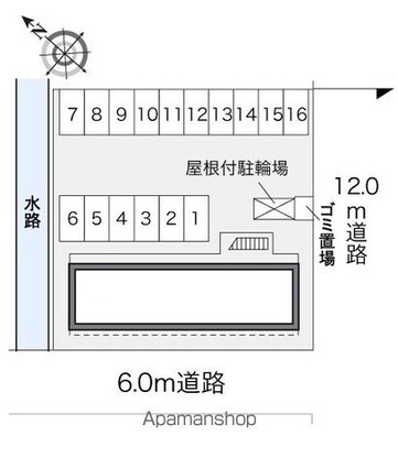 レオパレス東福山[1K/20.28m2]の配置図