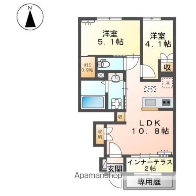 ジョリ[2LDK/48.61m2]の間取図