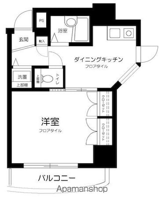 東京都新宿区高田馬場３丁目[1DK/28.55m2]の間取図