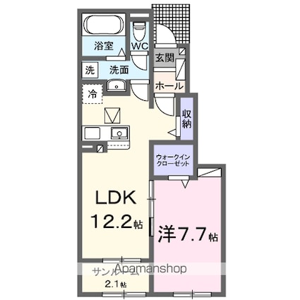 ケーズコート中迫３[1LDK/50.14m2]の間取図