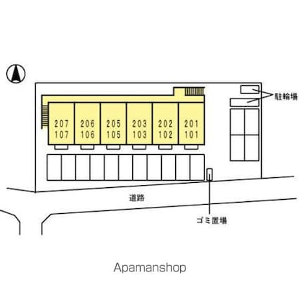 ヴィラセゾン６[1LDK/37.53m2]の配置図