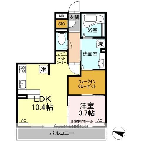 中野区上鷺宮のアパートの間取り