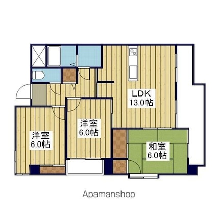 ロクス持田[3LDK/69.25m2]の間取図