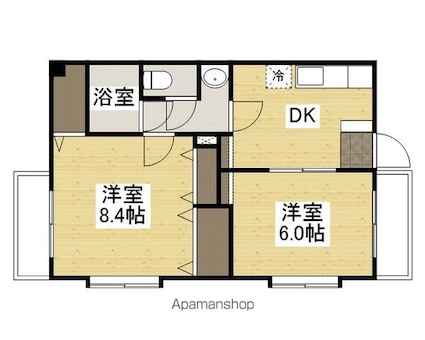 駒金屋１２[2DK/48.72m2]の間取図